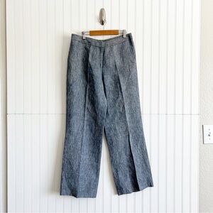 Lafayette 148 Size 8 Blue 100% Linen Pants